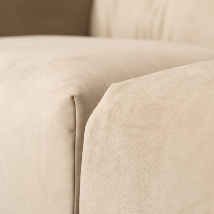 Samt Sofa Denver 2,5-Sitzer beige