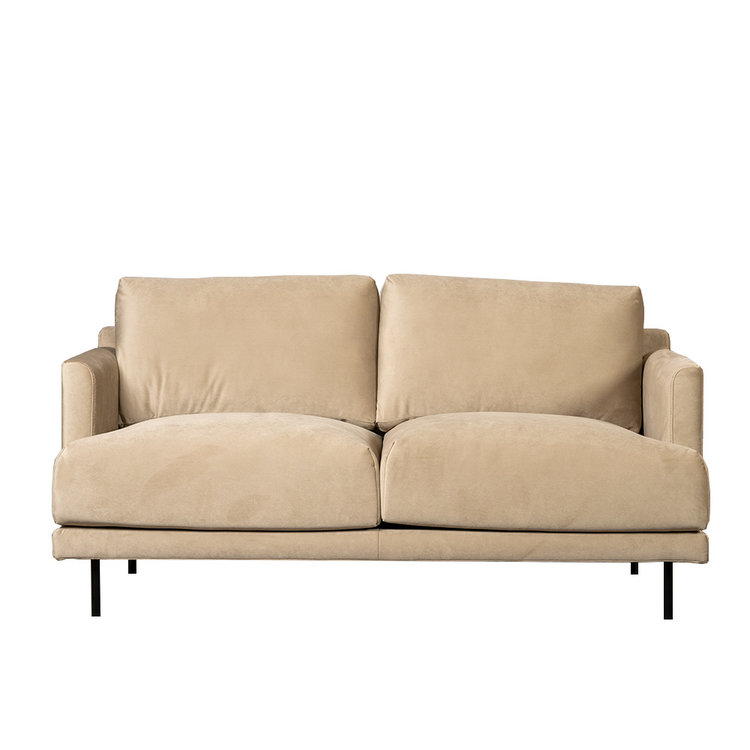 Samt Sofa Denver 2,5-Sitzer beige
