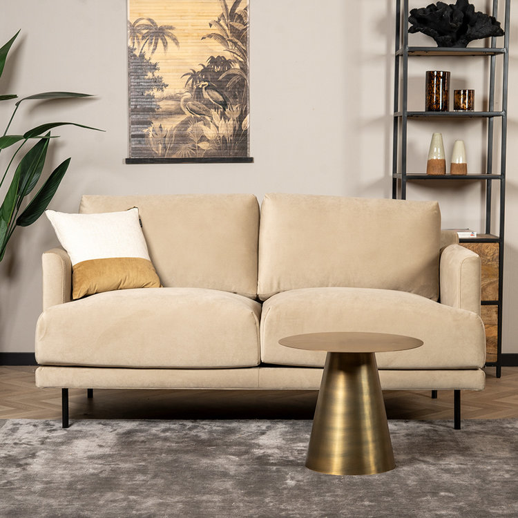 Samt Sofa Denver 2,5-Sitzer beige