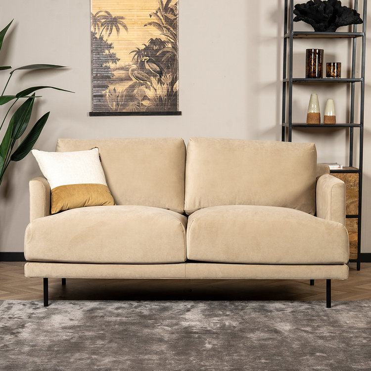 Samt Sofa Denver 2,5-Sitzer beige