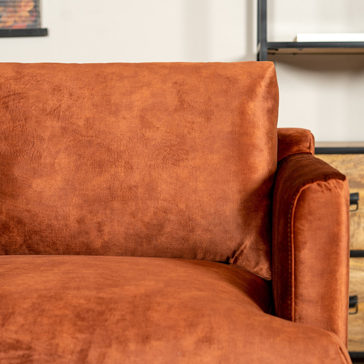 Samt Sofa Denver 2,5-Sitzer kupfer