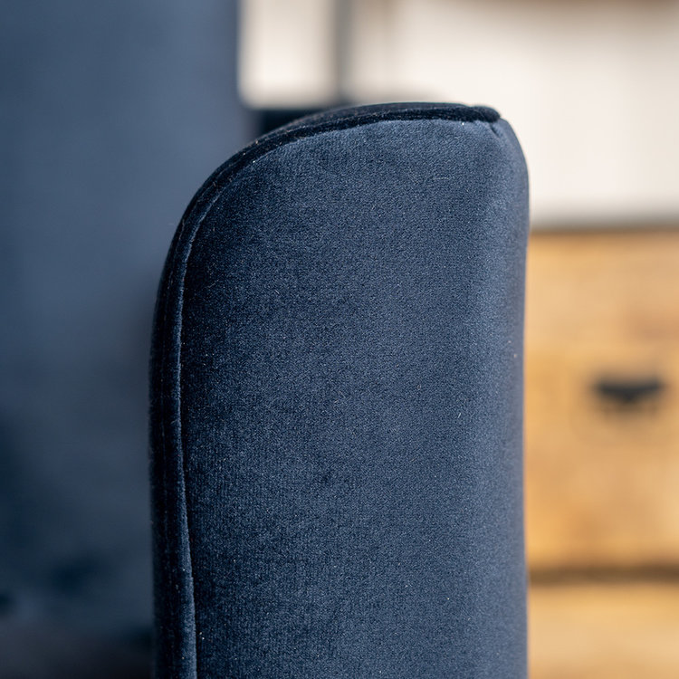 Samt Sofa Denver 2,5-Sitzer dunkelblau