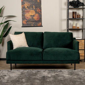 Samt Sofa Denver 2,5-Sitzer dunkelgrün
