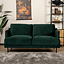 Samt Sofa Denver 2,5-Sitzer dunkelgrün