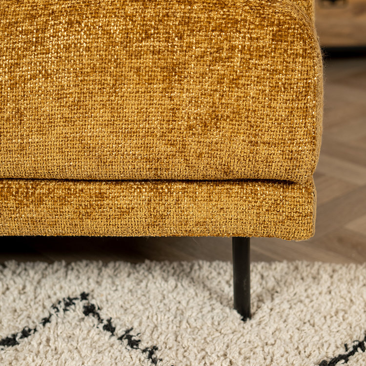 Chenille Sofa Denver 2,5-Sitzer ockergelb/cognac