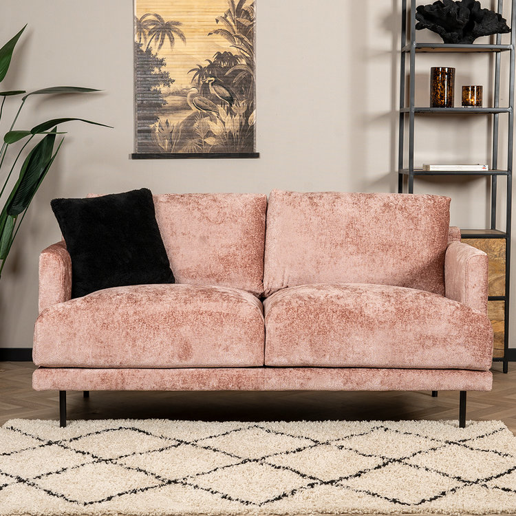 Chenille Sofa Denver 2,5-Sitzer pink