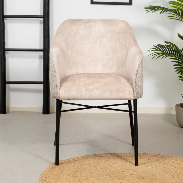 Esszimmerstuhl Samt / gewebter Stoff Chicago beige