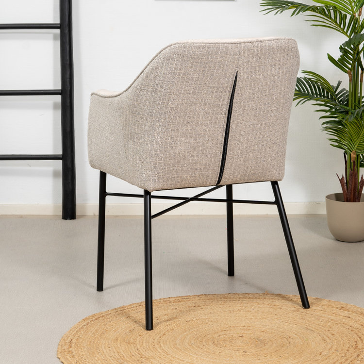 Esszimmerstuhl Samt / gewebter Stoff Chicago beige