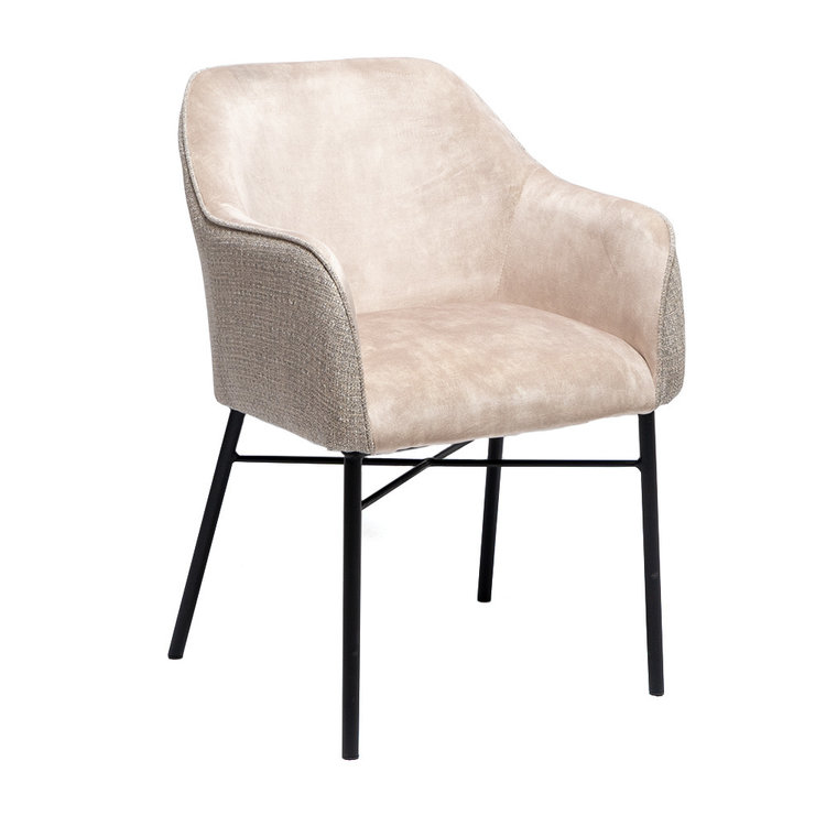 Esszimmerstuhl Samt / gewebter Stoff Chicago beige