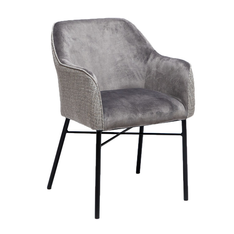 Esszimmerstuhl Samt / gewebter Stoff Chicago grau