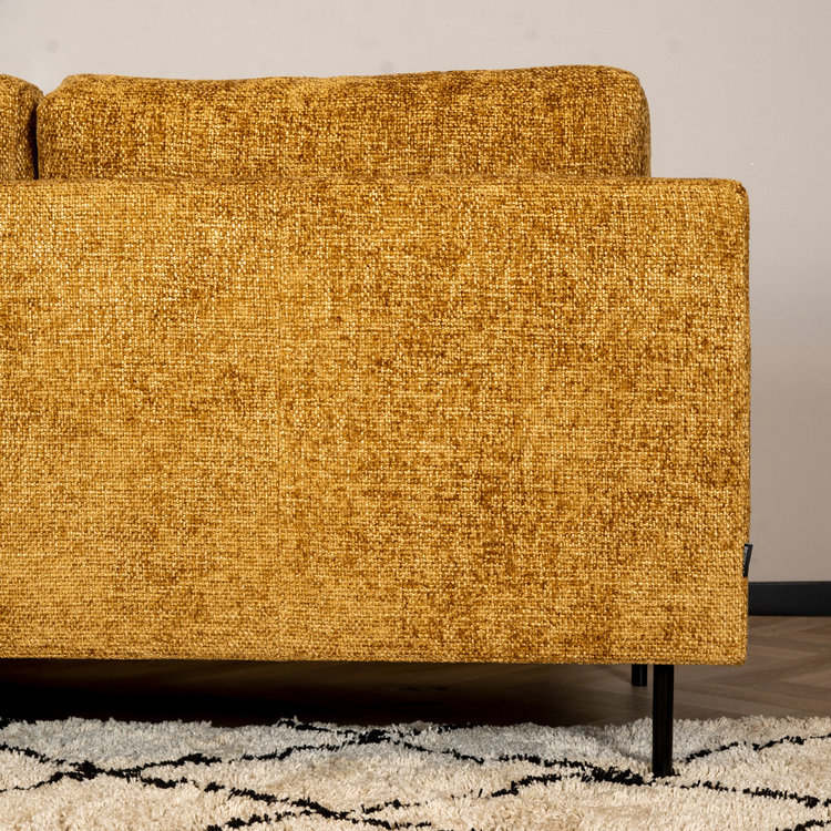 Ecksofa Denver Chenille ockergelb/cognac rechts
