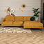 Ecksofa Denver Chenille ockergelb/cognac rechts