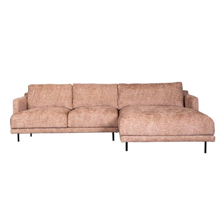 Ecksofa Denver Chenille rosa rechts