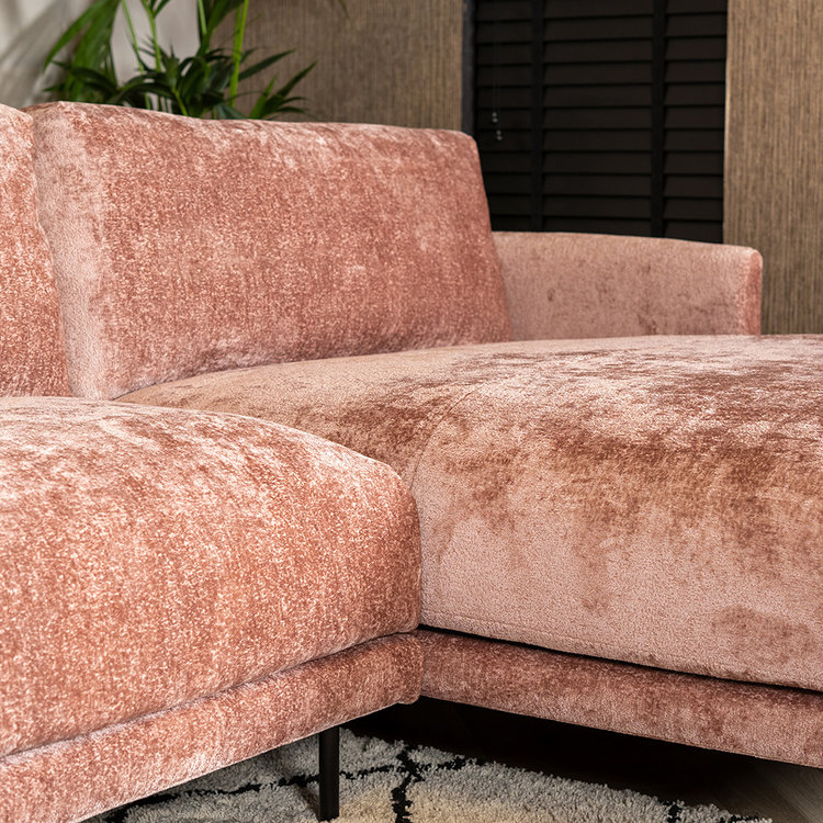 Ecksofa Denver Chenille pink rechts
