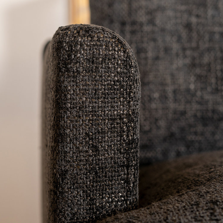 Ecksofa Denver Chenille schwarz rechts