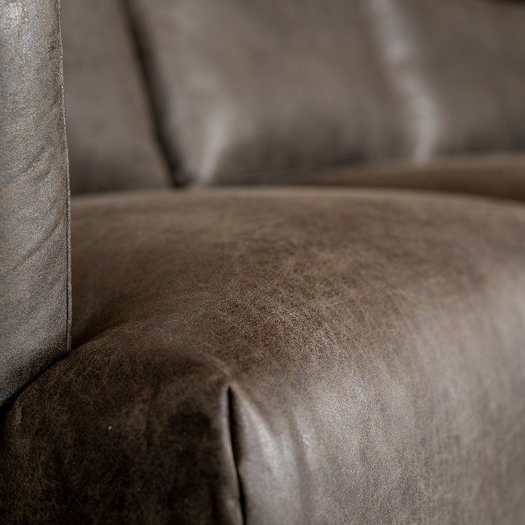 Ecksofa Denver Leder anthrazit rechts