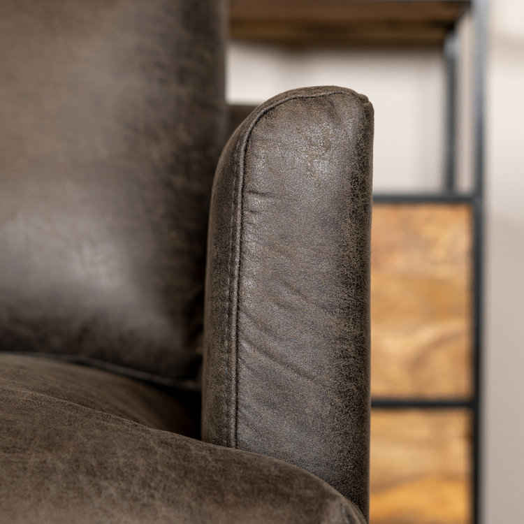 Ecksofa Denver Leder anthrazit links