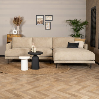 Ecksofa Denver Stoff taupe rechts