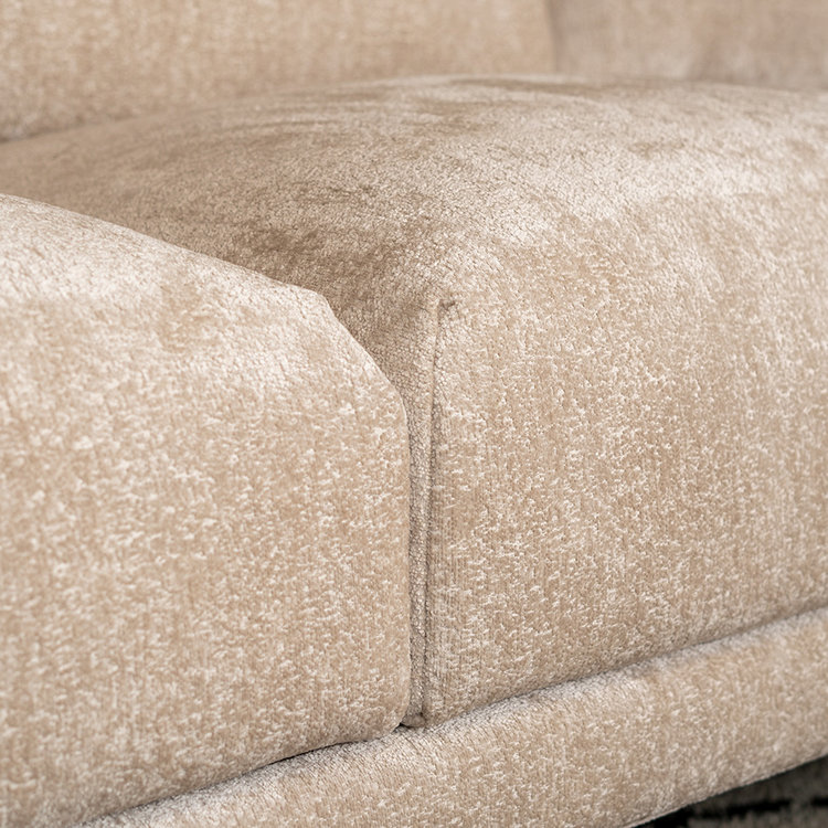 Ecksofa Denver Chenille weiß/beige rechts