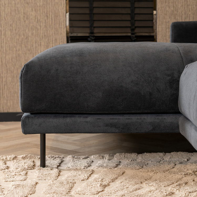 Ecksofa Denver Stoff schwarz links