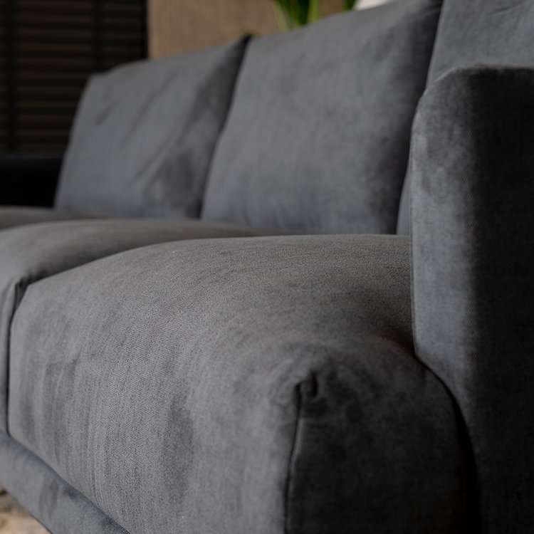 Ecksofa Denver Stoff schwarz links