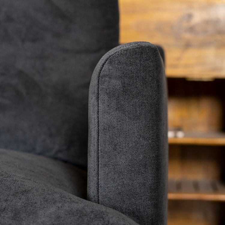 Ecksofa Denver Stoff schwarz links