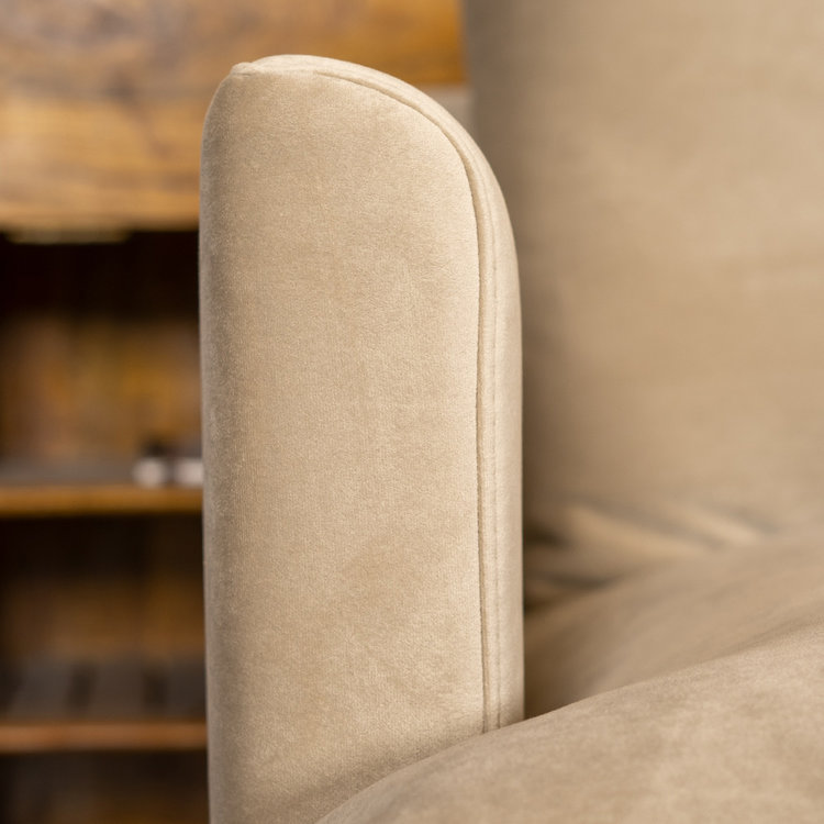 Ecksofa Denver Samt beige rechts