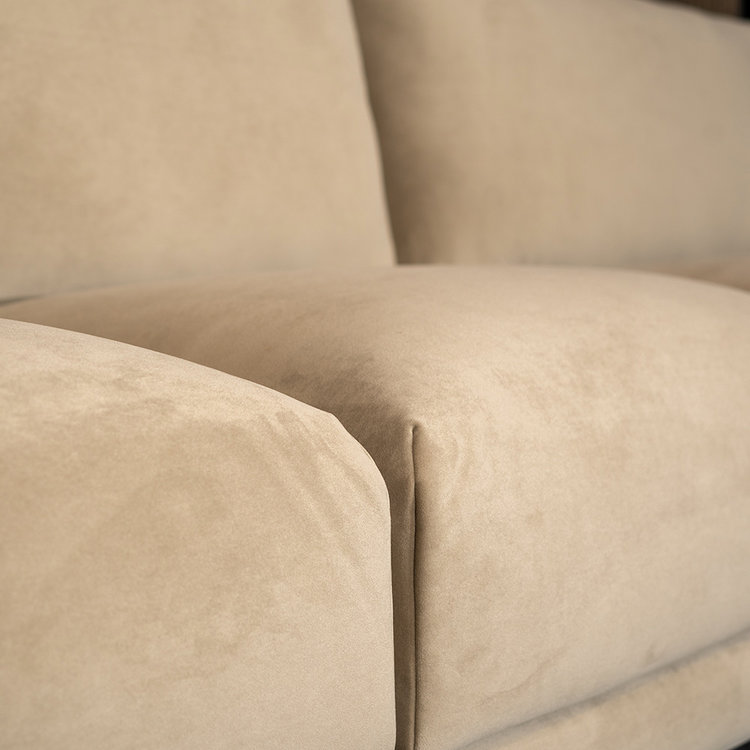 Ecksofa Denver Samt beige rechts