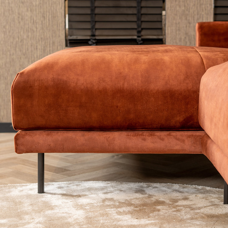 Ecksofa Denver Samt kupfer links