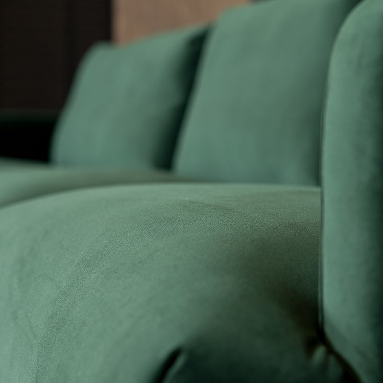 Ecksofa Denver Samt dunkelgrün links