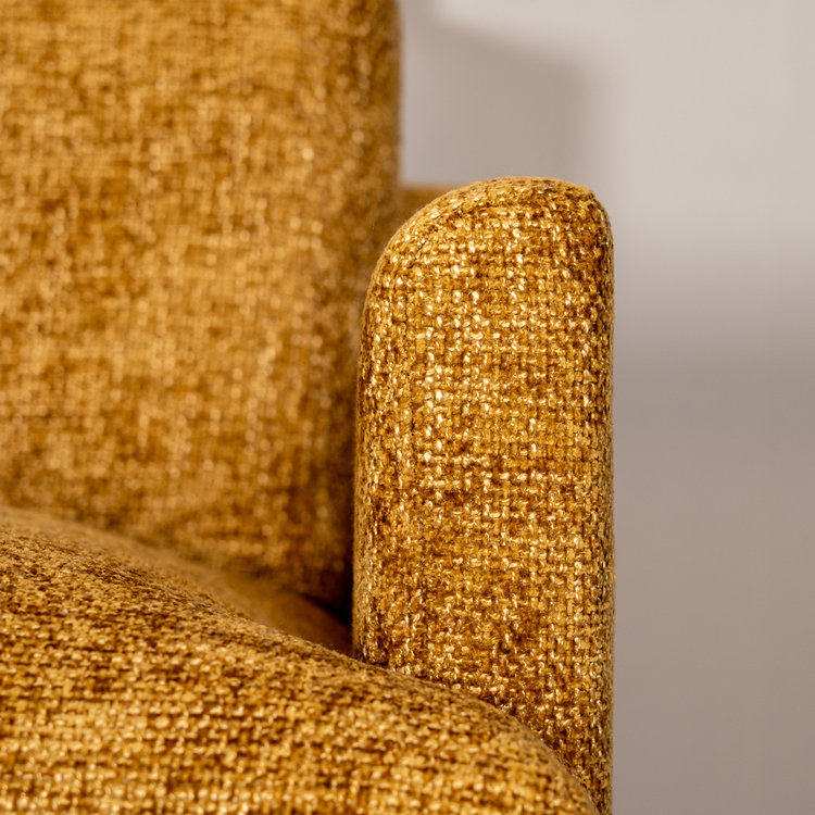 Ecksofa Denver Chenille ockergelb/cognac links