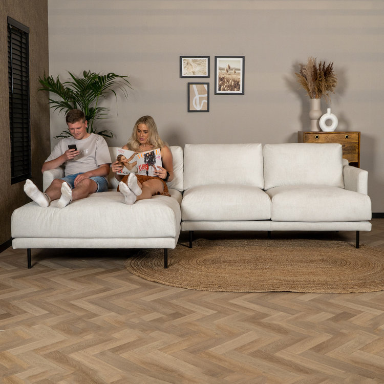 Ecksofa Denver Samt ockergelb/cognac links