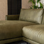 Ecksofa Denver Leder olivgrün links
