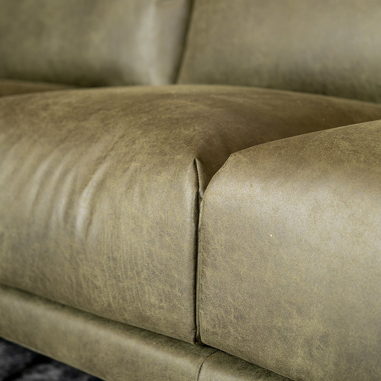 Ecksofa Denver Leder olivgrün links