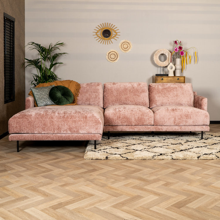 Ecksofa Denver Chenille pink links