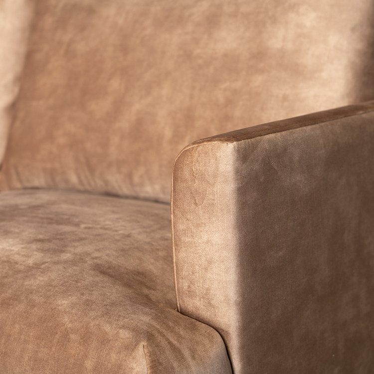 Samt Sofa Denver 2,5-Sitzer taupe
