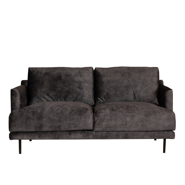 Samt Sofa Denver 2,5-Sitzer anthrazit