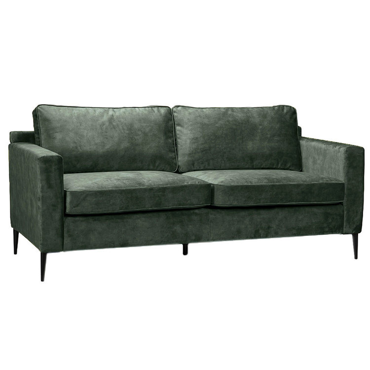 Samt Sofa 3-Sitzer Florida dunkelgrün