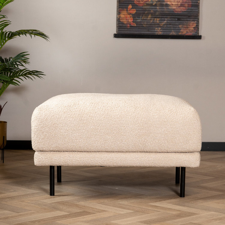 Bouclé Hocker Denver rechteckig beige