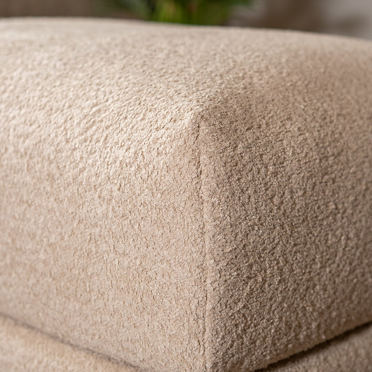 Bouclé Hocker Denver rechteckig beige