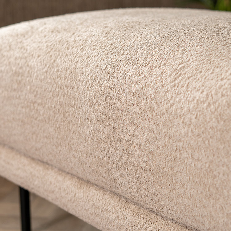 Bouclé Hocker Denver rechteckig beige