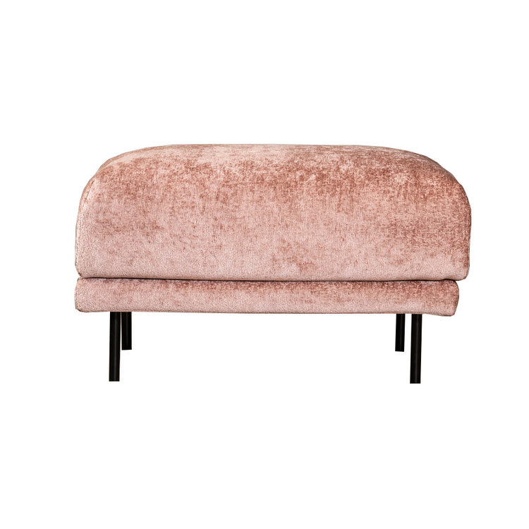 Chenille Hocker Denver rechteckig pink