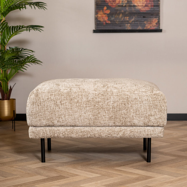 Chenille Hocker Denver rechteckig taupe