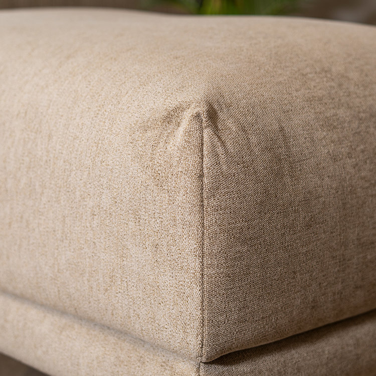 Design Hocker Denver Stoff rechteckig taupe