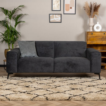 Design Sofa Vegas 2,5-Sitzer Stoff schwarz