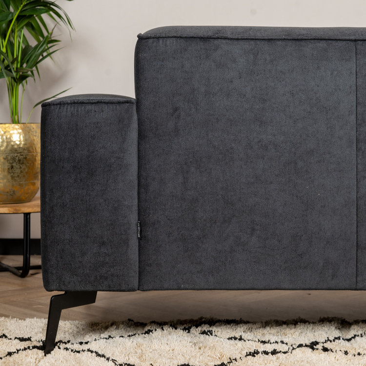 Design Sofa Vegas 2,5-Sitzer Stoff schwarz