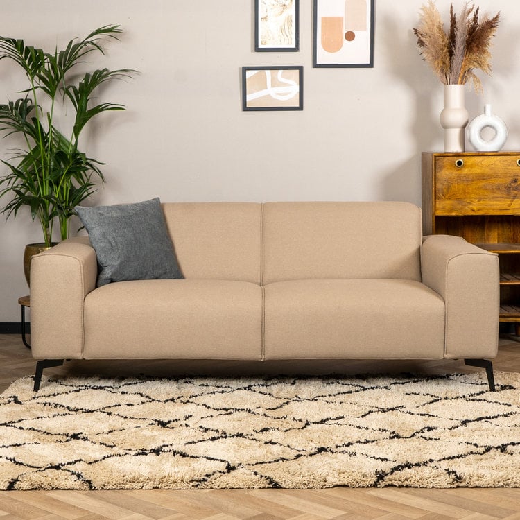 Design Sofa Vegas 2,5-Sitzer Stoff creme