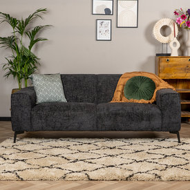 Design Sofa Vegas 2,5-Sitzer Chenille schwarz