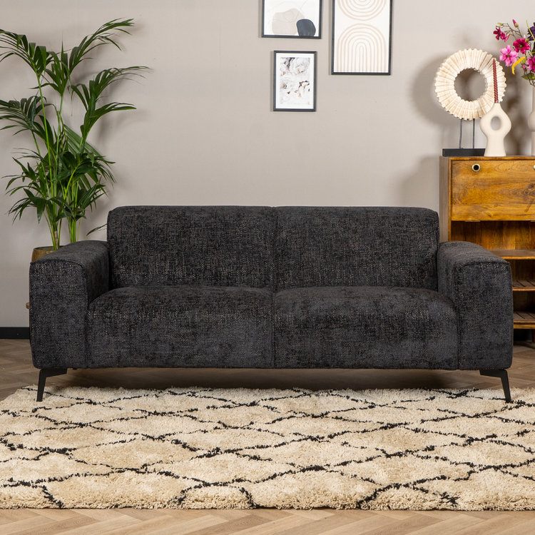 Design Sofa Vegas 2,5-Sitzer Chenille schwarz