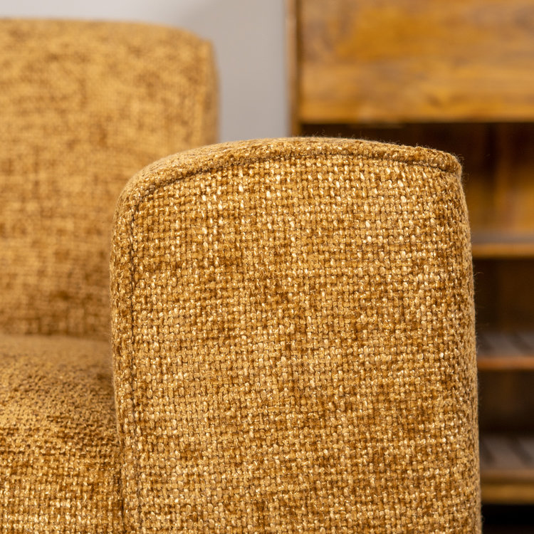 Design Sofa Vegas 2,5-Sitzer Chenille ockergelb/cognac